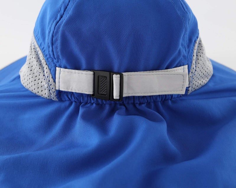 Connectyle Kids Sun Hat Fishing Hat for Boys Girls UPF50 Wide Brim Bucket Hat with Neck Flap Kids Hiking Safari Hat Aqua Blue - Image 5
